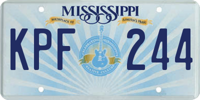 MS license plate KPF244