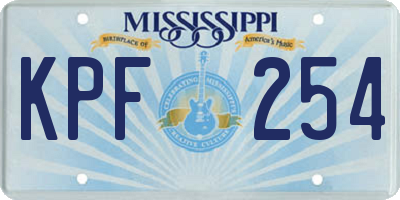 MS license plate KPF254
