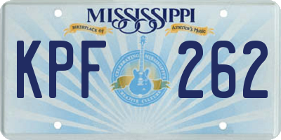 MS license plate KPF262