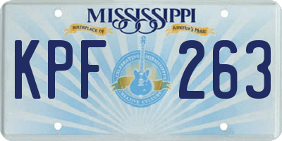 MS license plate KPF263