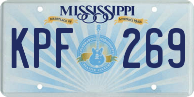 MS license plate KPF269