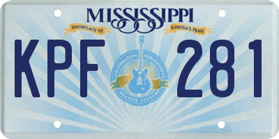 MS license plate KPF281