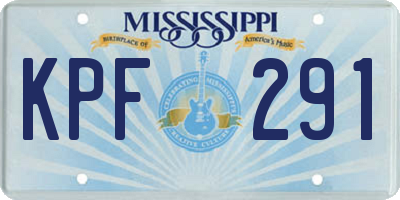 MS license plate KPF291