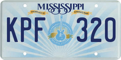 MS license plate KPF320