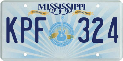 MS license plate KPF324