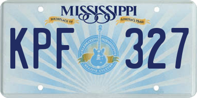 MS license plate KPF327