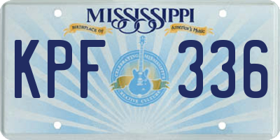 MS license plate KPF336