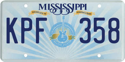 MS license plate KPF358