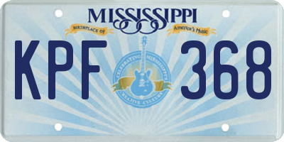 MS license plate KPF368