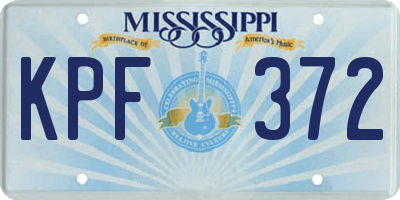 MS license plate KPF372