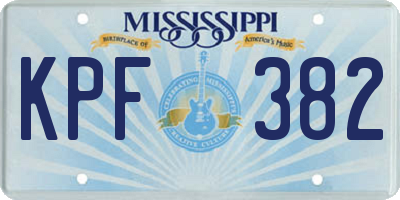 MS license plate KPF382