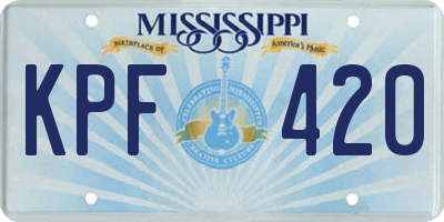 MS license plate KPF420
