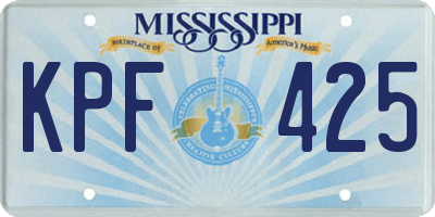 MS license plate KPF425