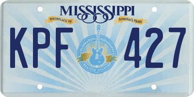 MS license plate KPF427
