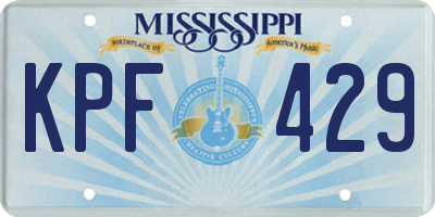MS license plate KPF429
