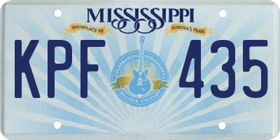 MS license plate KPF435