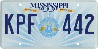 MS license plate KPF442