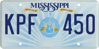 MS license plate KPF450