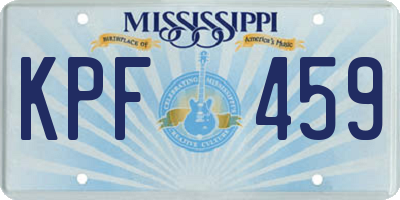 MS license plate KPF459