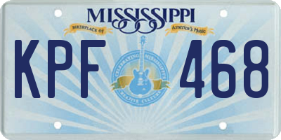 MS license plate KPF468
