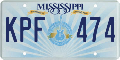 MS license plate KPF474