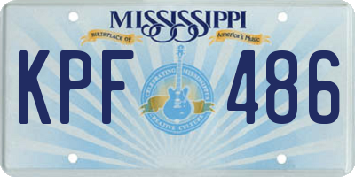MS license plate KPF486