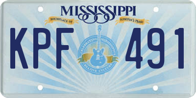 MS license plate KPF491