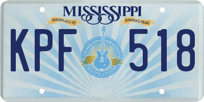 MS license plate KPF518