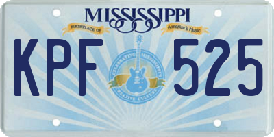 MS license plate KPF525