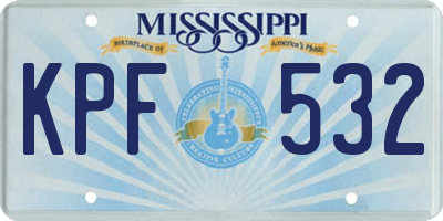 MS license plate KPF532