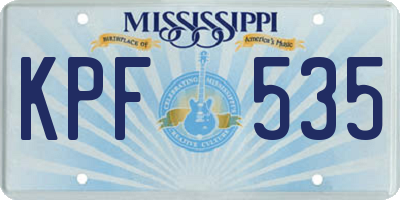 MS license plate KPF535