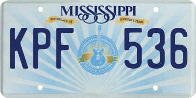 MS license plate KPF536