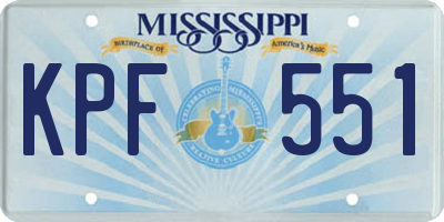 MS license plate KPF551