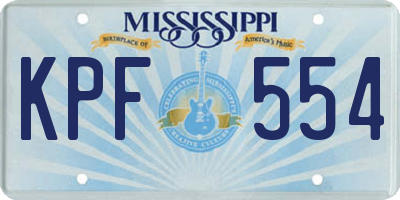 MS license plate KPF554