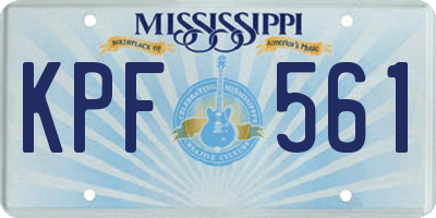 MS license plate KPF561