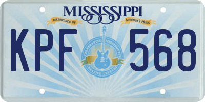 MS license plate KPF568