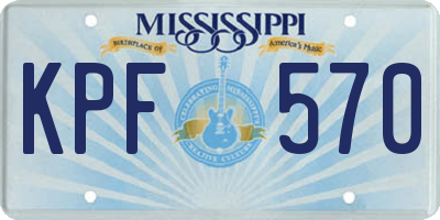 MS license plate KPF570