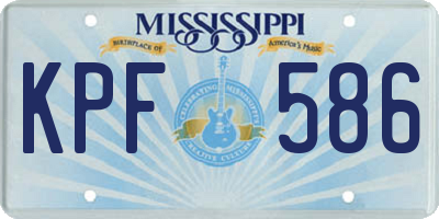 MS license plate KPF586