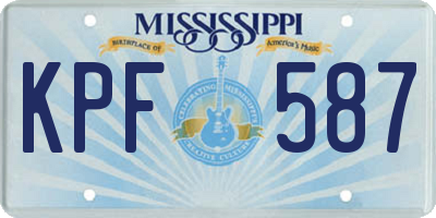 MS license plate KPF587