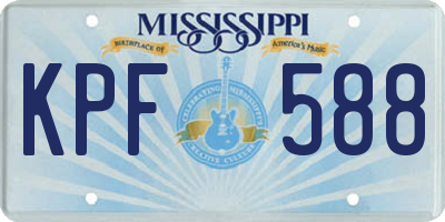 MS license plate KPF588