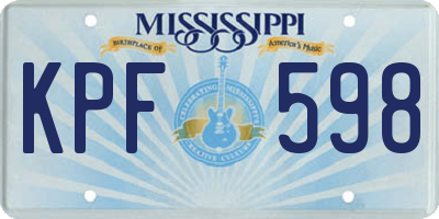 MS license plate KPF598
