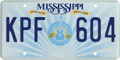 MS license plate KPF604