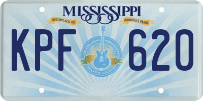 MS license plate KPF620