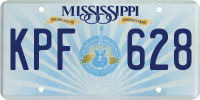 MS license plate KPF628