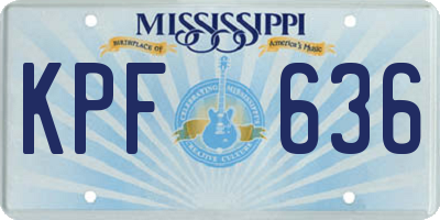 MS license plate KPF636