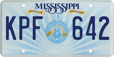 MS license plate KPF642