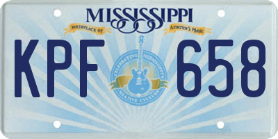 MS license plate KPF658