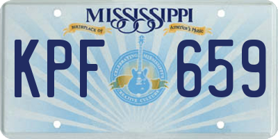 MS license plate KPF659
