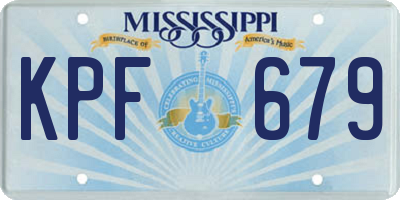 MS license plate KPF679