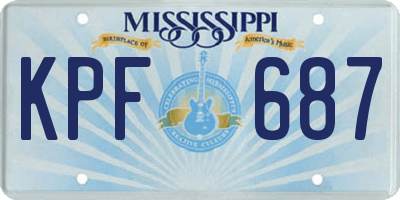 MS license plate KPF687